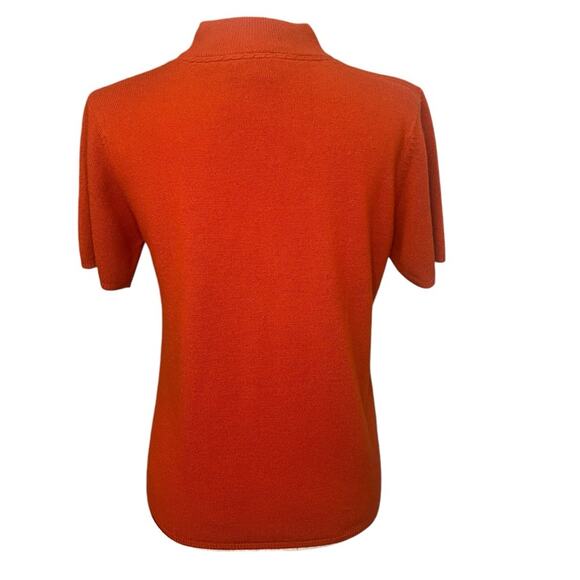 NORTON McNAUGHTON Burnt Orange Mock Neck Short Sleeve Sweater Women’s Size Small - Picture 2 of 8